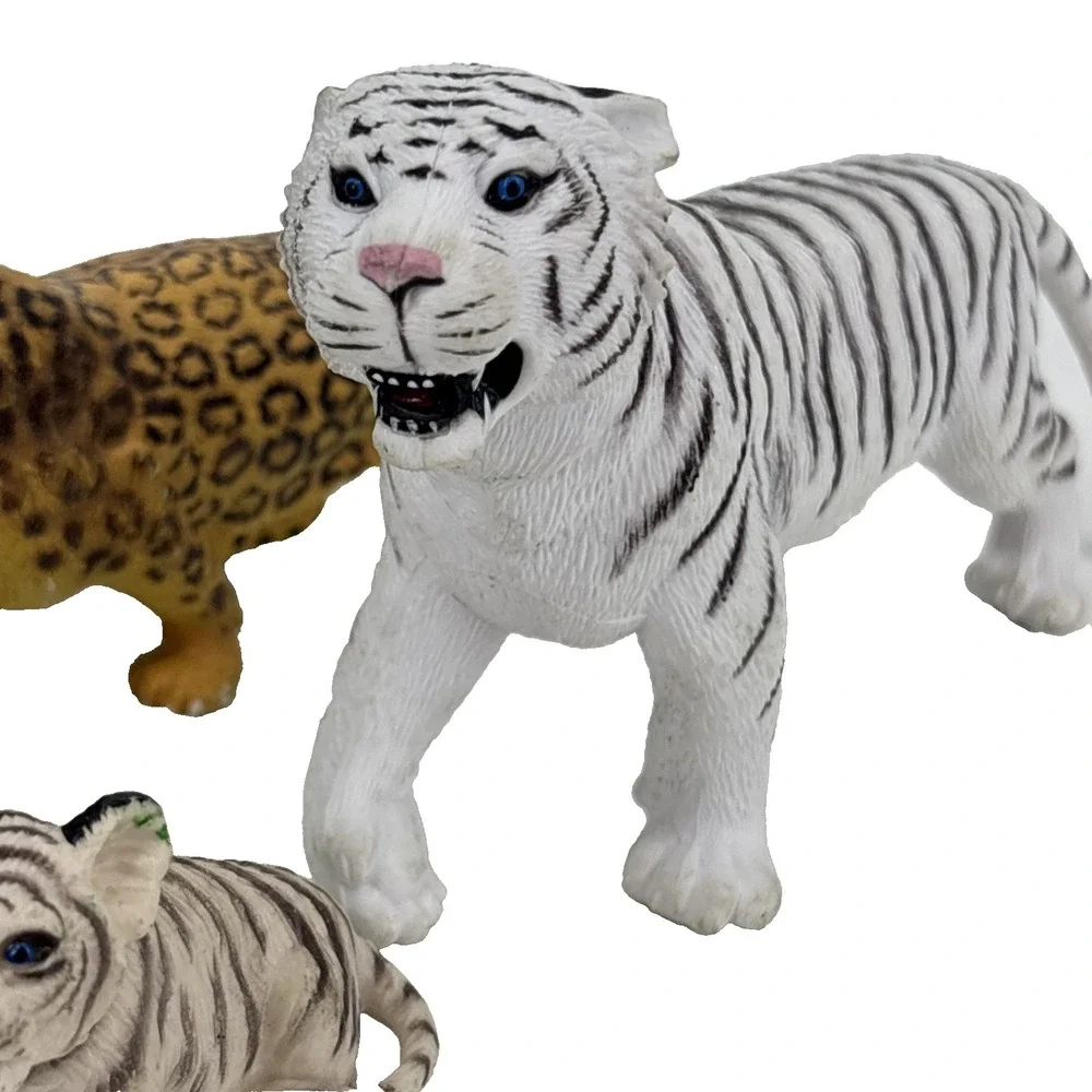 AAA PVC Jungle Arctic Animals Figures Lot‎ of 5 White Tiger Elephant Leopard